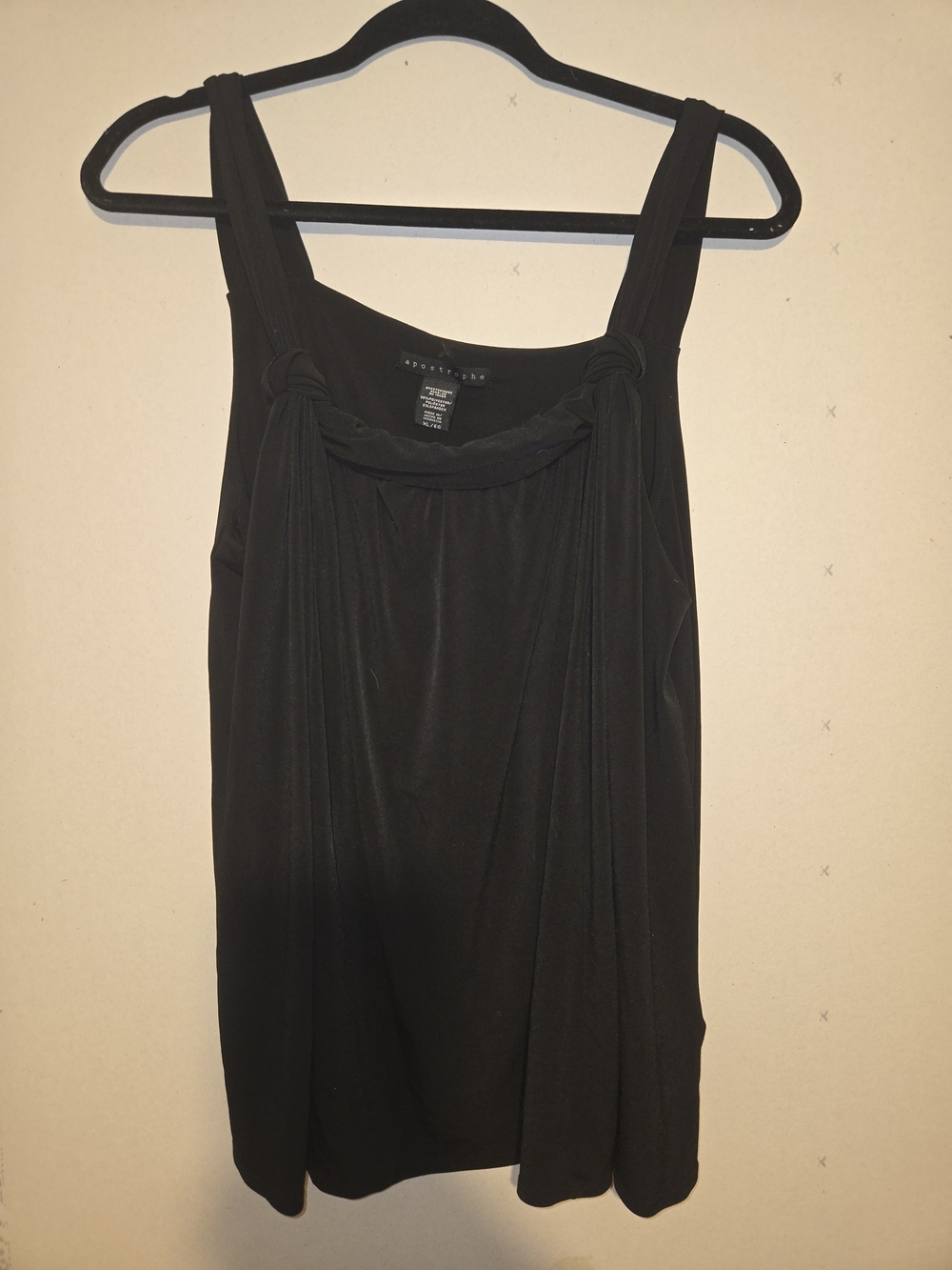 Apostrophe Black Sleeveless Knot-Neck Tank Top